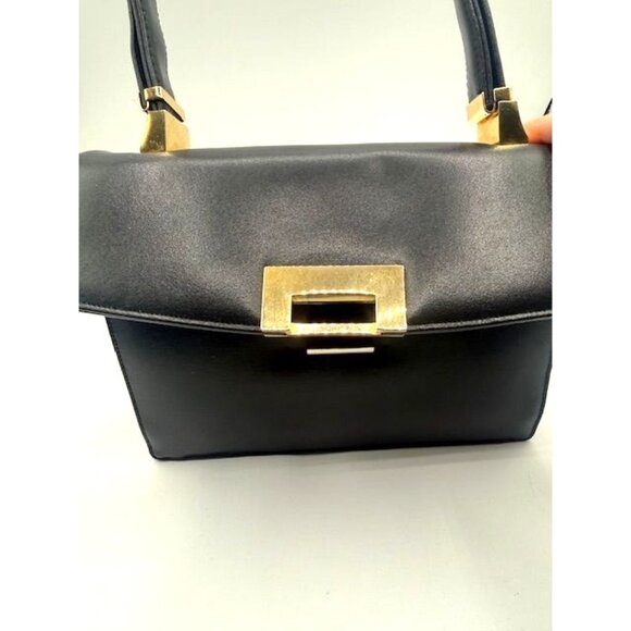 Vintage Koret Black Leather Minimalist Adjustable Strap Handbag w/ Coin Purse - Picture 7 of 14